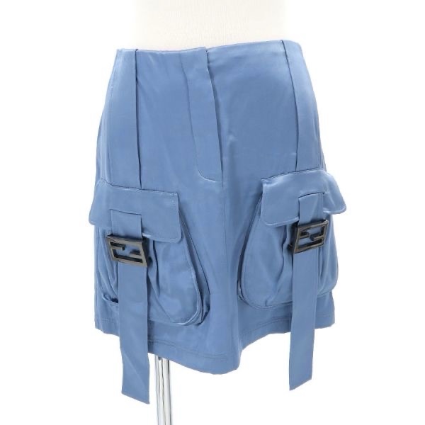 Fendi Baguette Blue Cargo Pocket Mini Skirt